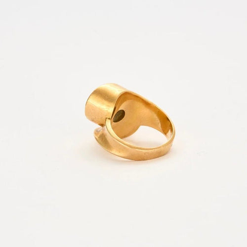 Bague 53 Bague tank en or jaune 750 avec diamant 58 Facettes
