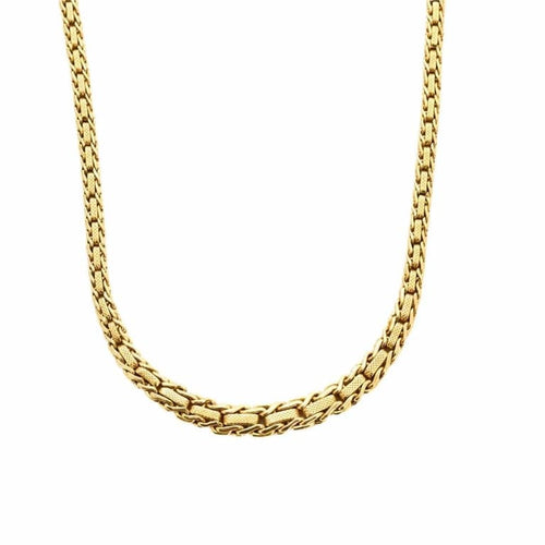 Collier Collier en or jaune 750/1000 maille plate anglaise 45 cm 58 Facettes