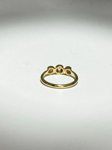 Bague 53 Bague trilogie en or jaune 750 sertie de 3 diamants 58 Facettes