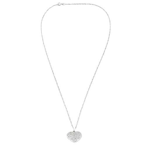 Collier Collier cœur en or blanc 750 serti de diamants 58 Facettes