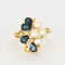 Bague 60 Bague or  jaune perles saphirs 58 Facettes