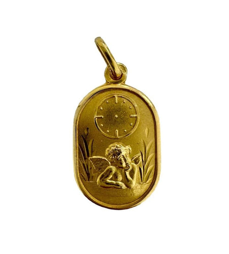 Pendentif Médaille religieuse ange en or jaune 750 58 Facettes