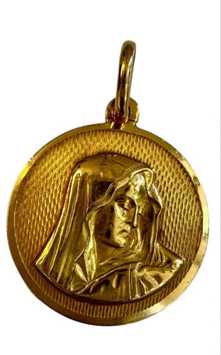 Pendentif Médaille religieuse Vierge Marie en or jaune 750/1000 58 Facettes