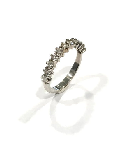 Bague 53 Bague demi-tour en or blanc 18K et diamants 0,55 ct 58 Facettes