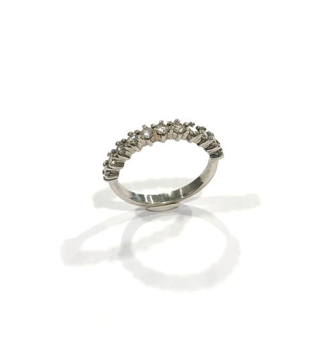 Bague 53 Bague demi-tour en or blanc 18K et diamants 0,55 ct 58 Facettes