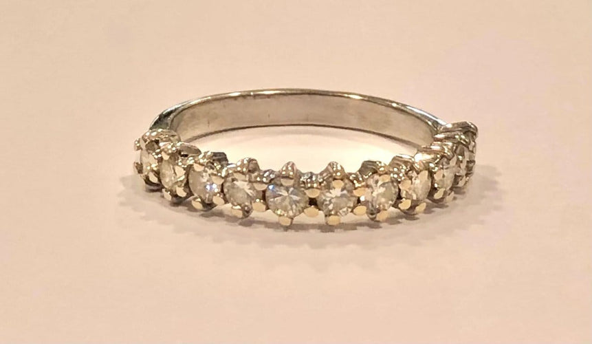 Bague 53 Bague demi-tour en or blanc 18K et diamants 0,55 ct 58 Facettes