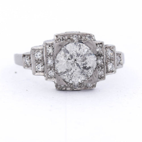 Bague 50 Bague Art déco en platine avec diamants 58 Facettes AN630 - P25