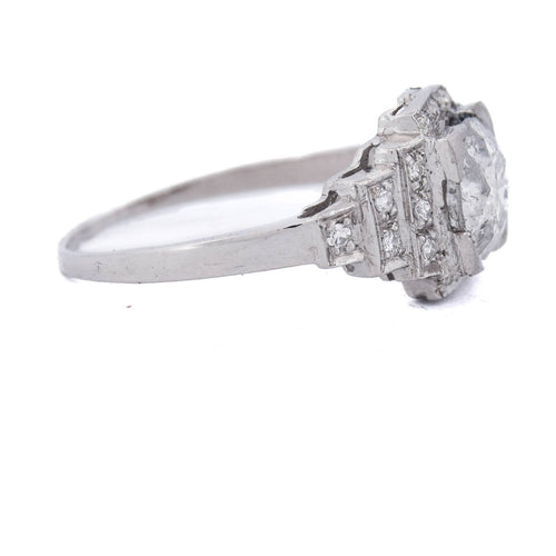 Bague 50 Bague Art déco en platine avec diamants 58 Facettes AN630 - P25