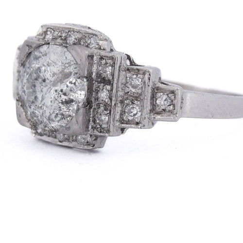 Bague 50 Bague Art déco en platine avec diamants 58 Facettes AN630 - P25