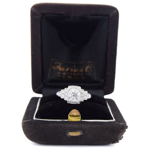 Bague 50 Bague Art déco en platine avec diamants 58 Facettes AN630 - P25