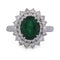 Bague 56 Bague en or blanc 18 kt, émeraude et diamants 58 Facettes AN541 (00219)