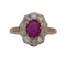 Bague 52 Bague victorienne en or jaune 18 carats avec rubis et diamants 58 Facettes AN558