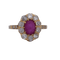 Bague 52 Bague victorienne en or jaune 18 carats avec rubis et diamants 58 Facettes AN558