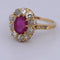 Bague 52 Bague victorienne en or jaune 18 carats avec rubis et diamants 58 Facettes AN558