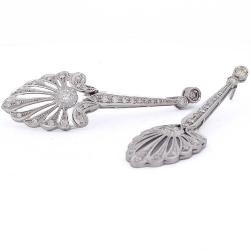 Boucles d'oreilles Boucles d'oreilles pendantes en or blanc 18 kt et diamants 58 Facettes OR193 - P25 (05319)