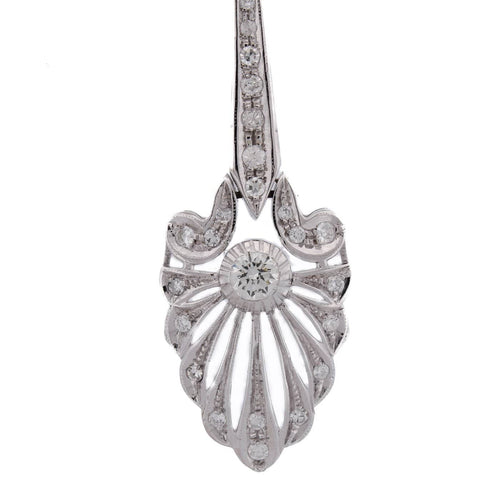 Boucles d'oreilles Boucles d'oreilles pendantes en or blanc 18 kt et diamants 58 Facettes OR193 - P25 (05319)