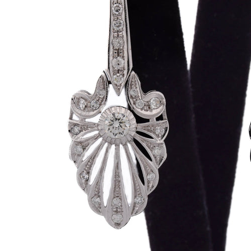 Boucles d'oreilles Boucles d'oreilles pendantes en or blanc 18 kt et diamants 58 Facettes OR193 - P25 (05319)