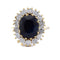 Bague 55 Bague vintage en or jaune 18 carats avec saphir et diamants 58 Facettes AN485