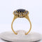 Bague 55 Bague vintage en or jaune 18 carats avec saphir et diamants 58 Facettes AN485
