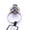 Bague 55 Bague en platine avec saphir et diamants 58 Facettes