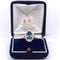 Bague 55 Bague en platine avec saphir et diamants 58 Facettes