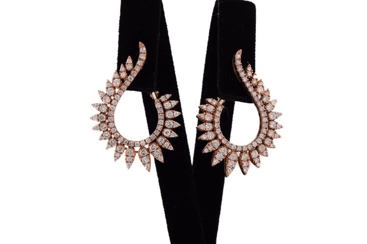 Boucles d'oreilles Boucles d'oreilles créoles en or rose 18 carats et diamants 58 Facettes OR204_P26 (57529)