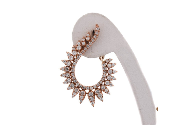 Boucles d'oreilles Boucles d'oreilles créoles en or rose 18 carats et diamants 58 Facettes OR204_P26 (57529)