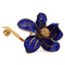 Broche Broche fleur vintage en or jaune 18 kt et émail bleu 58 Facettes SP10 '(0989)