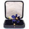 Broche Broche fleur vintage en or jaune 18 kt et émail bleu 58 Facettes SP10 '(0989)