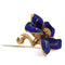 Broche Broche fleur vintage en or jaune 18 kt et émail bleu 58 Facettes SP10 '(0989)