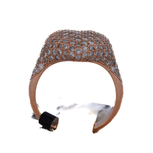 Bague 53 Bague cœur en or rose 18 ct pavée de diamants 58 Facettes AN52 (0099)