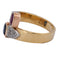 Bague 53 Bague vintage - Bypass en or 18 kt avec rubis, saphir et diamants 58 Facettes AN24 '(00019)