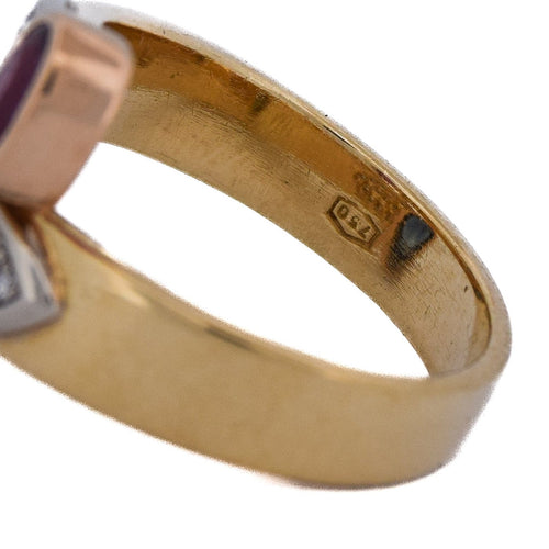 Bague 53 Bague vintage - Bypass en or 18 kt avec rubis, saphir et diamants 58 Facettes AN24 '(00019)