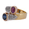 Bague 53 Bague vintage - Bypass en or 18 kt avec rubis, saphir et diamants 58 Facettes AN24 '(00019)