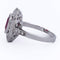 Bague 54 Bague Art déco en or blanc 18 Kt avec rubis et diamants 58 Facettes AN107 (0589)