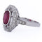 Bague 54 Bague Art déco en or blanc 18 Kt avec rubis et diamants 58 Facettes AN107 (0589)