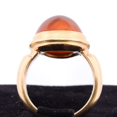 Bague 50 Bague vintage en or jaune 18 ct avec cabochon d’ambre 58 Facettes AN170 '(0789)