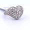Bague 54 Bague cœur en or blanc 18 carats et diamants 58 Facettes