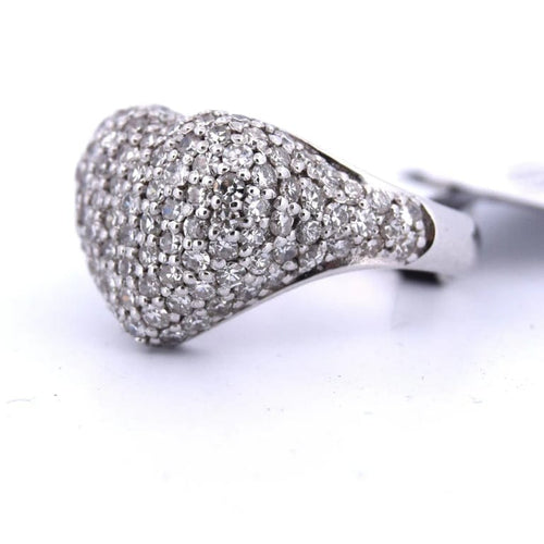 Bague 54 Bague cœur en or blanc 18 carats et diamants 58 Facettes