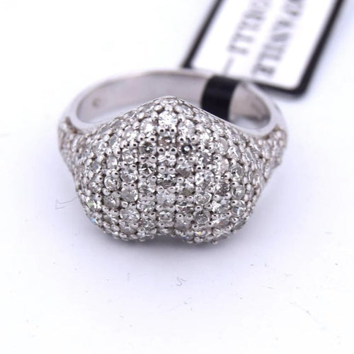 Bague 54 Bague cœur en or blanc 18 carats et diamants 58 Facettes