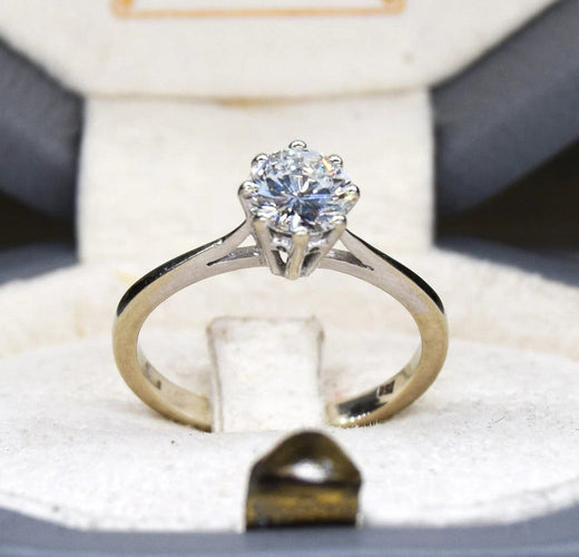 Bague 53 Bague solitaire en or blanc et diamant 58 Facettes AN180 '(5179)