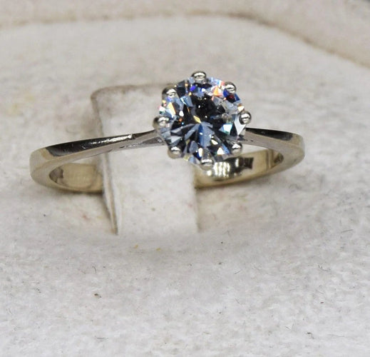 Bague 53 Bague solitaire en or blanc et diamant 58 Facettes AN180 '(5179)