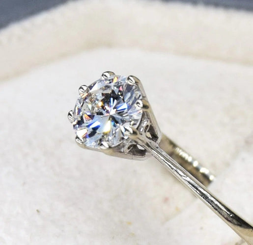 Bague 53 Bague solitaire en or blanc et diamant 58 Facettes AN180 '(5179)