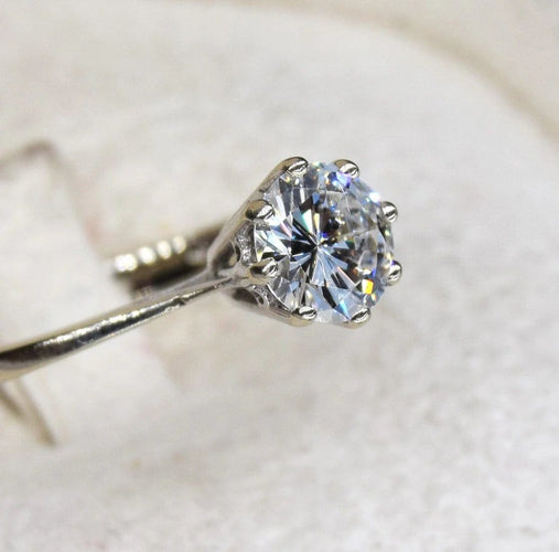 Bague 53 Bague solitaire en or blanc et diamant 58 Facettes AN180 '(5179)