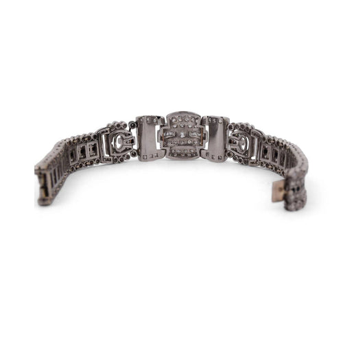 Bracelet Bracelet vintage en platine avec diamants 58 Facettes BR30 (00059)