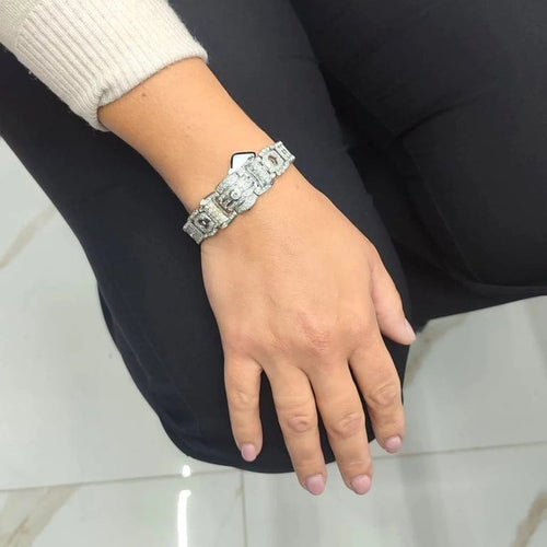 Bracelet Art Nouveau - Bracelet ancien en platine 950 et diamants 58 Facettes