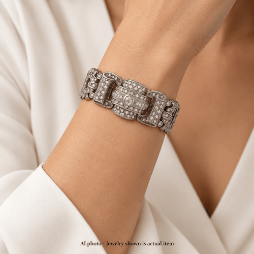 Bracelet Bracelet vintage en platine avec diamants 58 Facettes BR30 (00059)