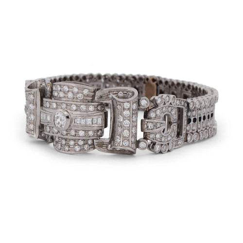 Bracelet Bracelet vintage en platine 950 avec diamants 58 Facettes BR30 (00059)