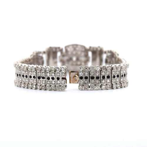 Bracelet Art Nouveau - Bracelet ancien en platine 950 et diamants 58 Facettes