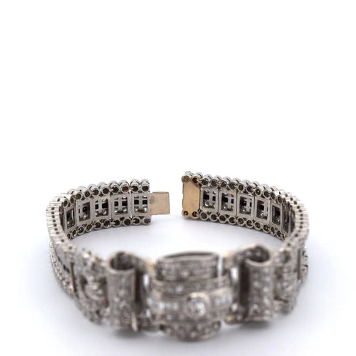 Bracelet Art Nouveau - Bracelet ancien en platine 950 et diamants 58 Facettes